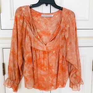 & Other Stories Peach Blouse with Gold Detail